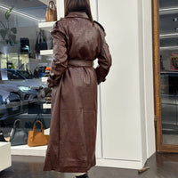 Cappotto lungo doppio petto ecopelle STAMPA COCCO