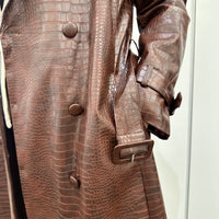 Cappotto lungo doppio petto ecopelle STAMPA COCCO