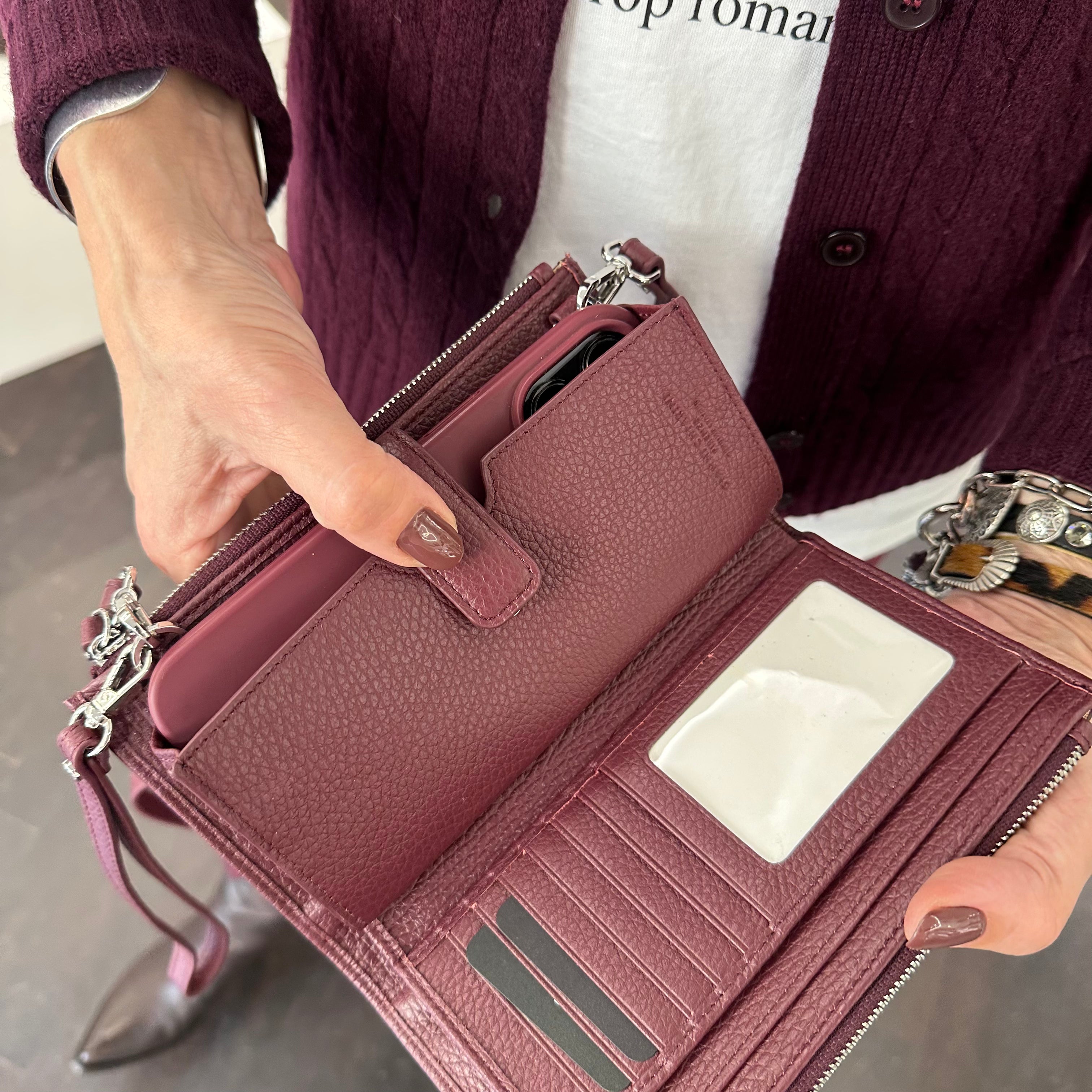 Gianni Chiarini portafoglio TRACOLLA bordeaux