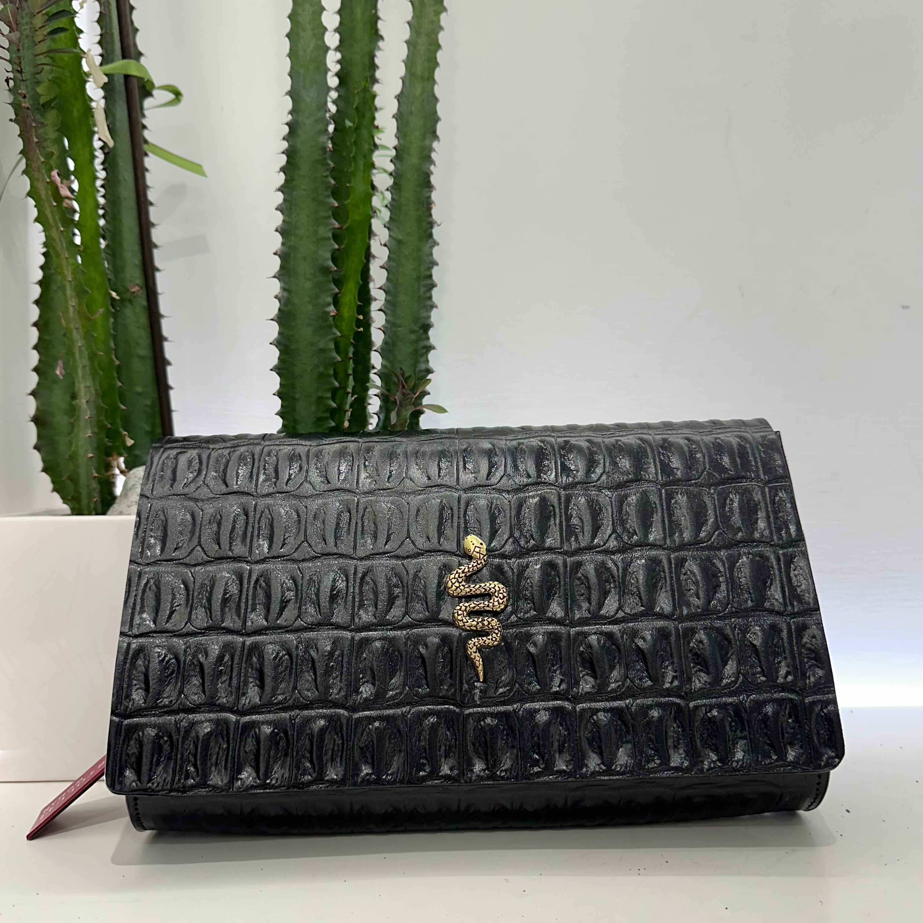 Alberto Luti pochette stampa cocco accessorio shake oro