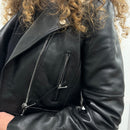 Giacca ZOE modello chiodo in vera pelle color nero