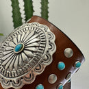 Alberto Luti polsiera accessorio argento e turchese