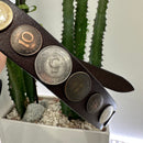 Alberto Luti cintura in pelle t.moro con monete e fibbia oro