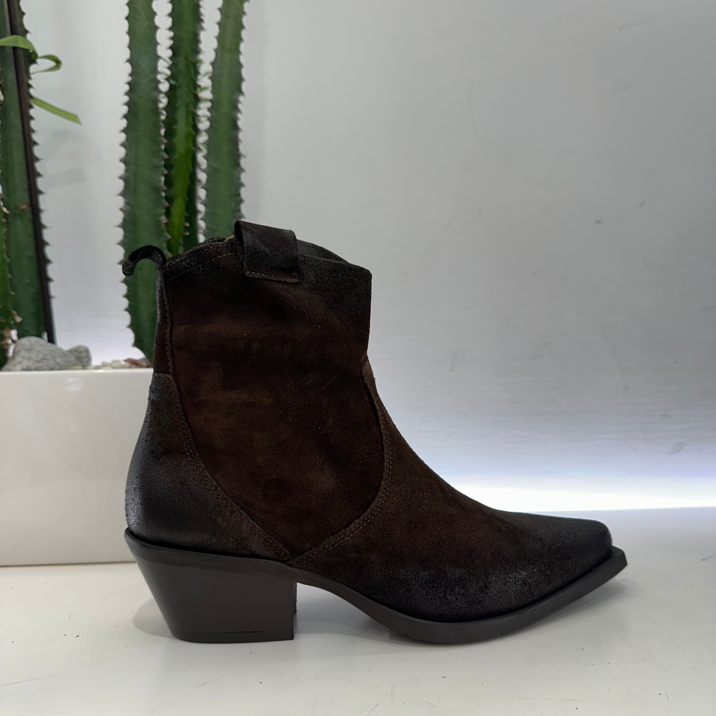 METISSE stivaletto texano SUEDE T. DI MORO tacco 20