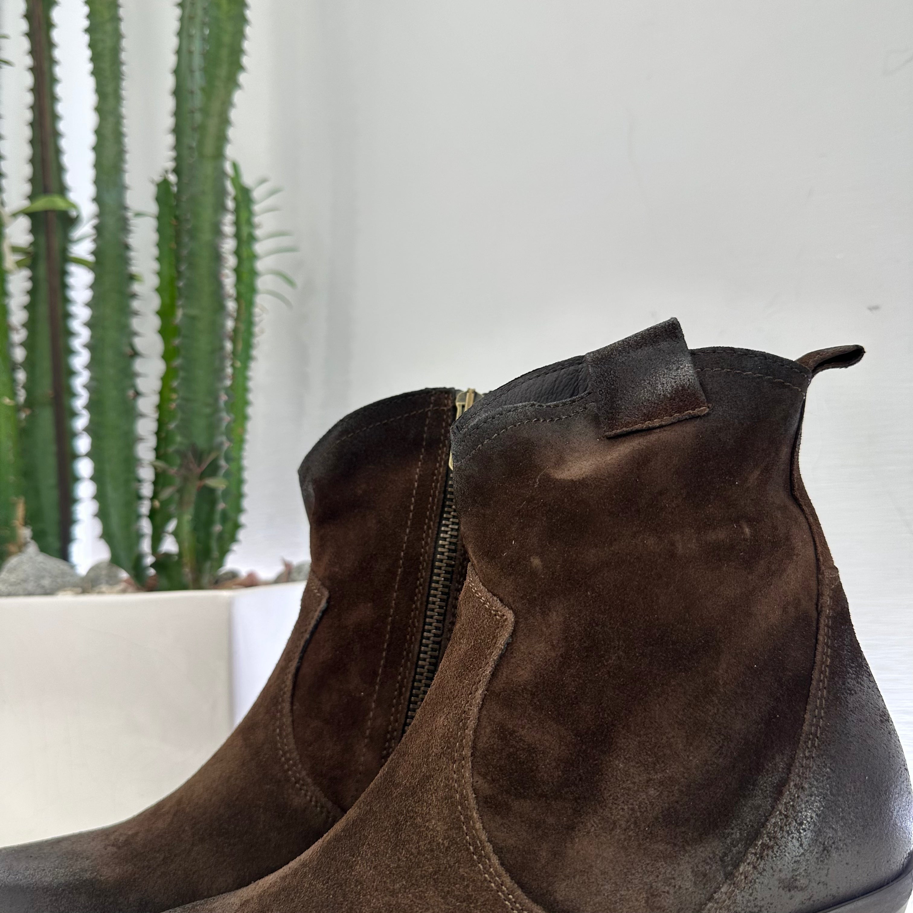 METISSE stivaletto texano SUEDE T. DI MORO tacco 20