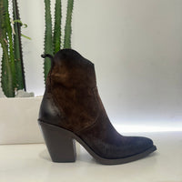 METISSE stivaletto texano SUEDE T. DI MORO tacco 70