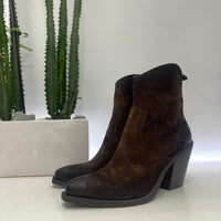 METISSE stivaletto texano SUEDE T. DI MORO tacco 70