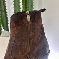 METISSE stivaletto texano SUEDE T. DI MORO tacco 70