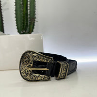 Alberto Luti cintura in pelle intrecciata nero accessorio ORO