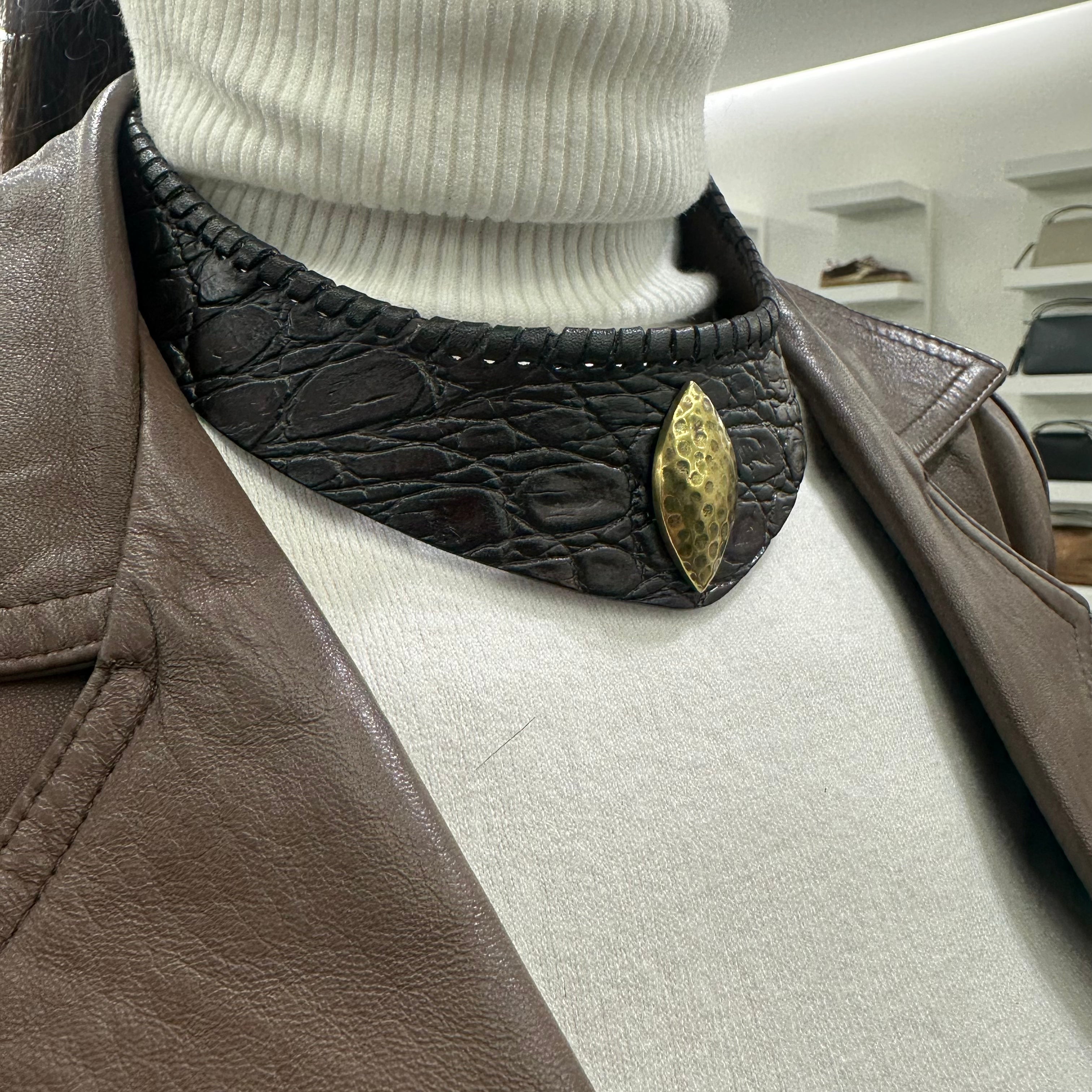 Alberto luti collana in pelle