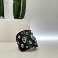 Alberto Luti polsiera accessorio argento e turchese