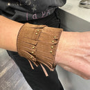 Alberto Luti polsiera frange con borchie