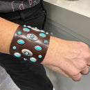 Alberto Luti polsiera accessorio argento e turchese