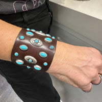 Alberto Luti polsiera accessorio argento e turchese