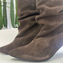 Stivaletto in pellame scamosciato moro