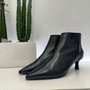 Stivaletto in pelle nero tacco 5 cm