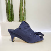 JVAM Ciabatta NODO suede blu tacco 60