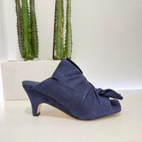 JVAM Ciabatta NODO suede blu tacco 60