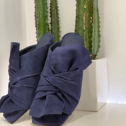 JVAM Ciabatta NODO suede blu tacco 60