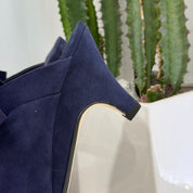 JVAM Ciabatta NODO suede blu tacco 60