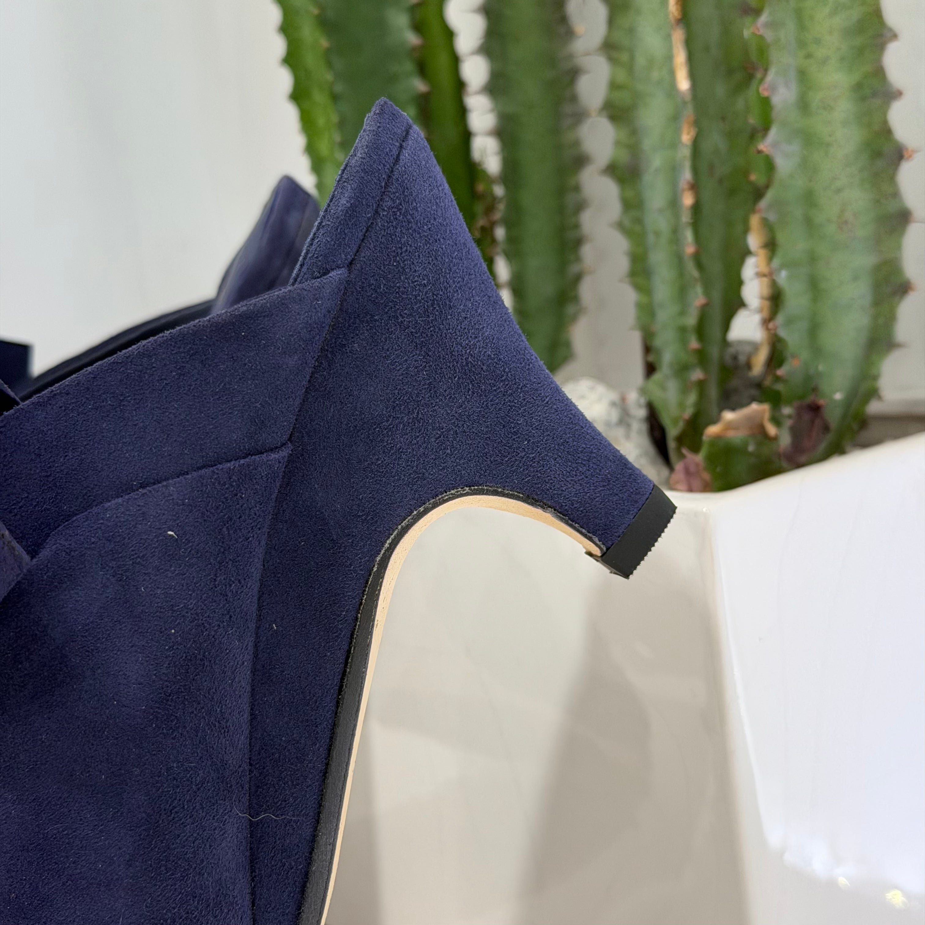 JVAM Ciabatta NODO suede blu tacco 60