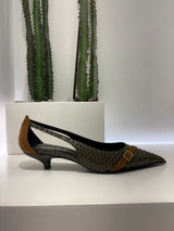 Latika scarpa guyana stampa animalier  vernice verde