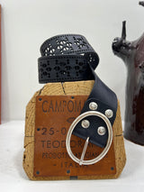 Campomaggi cintura blu lavorazione laser