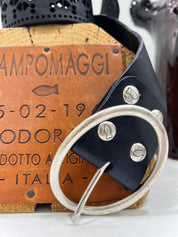 Campomaggi cintura blu lavorazione laser