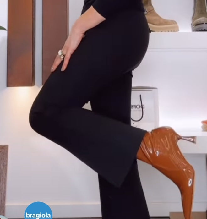 JISSÈ pantalone FLARE nero