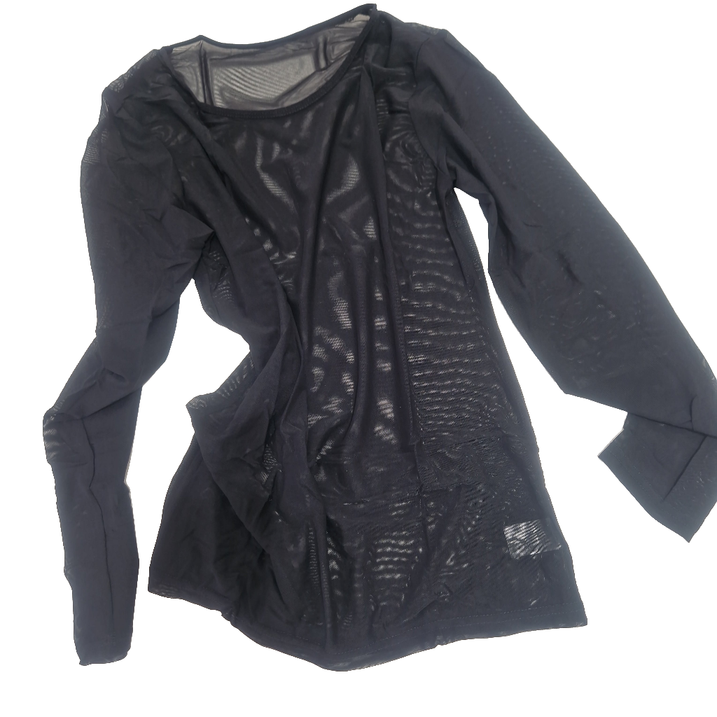 Maglia trasparente  maniche lunghe nera