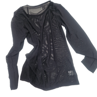 Maglia trasparente  maniche lunghe nera