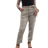Gold Digger Linen Trousers in Rope Color