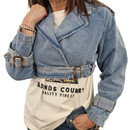 Giacca cropped in jeans