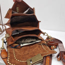 Campomaggi borsa Agnese color cuoio rivetti oro