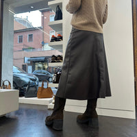 Gonna in ecopelle  color moro