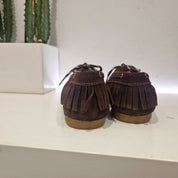 Antica BOTTEGA scarpa con frange color moro