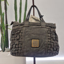 Campomaggi borsa linea PENELOPE formato piccolo intrecciata color cemento