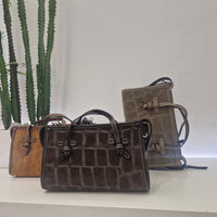 Gianni Chiarini MARCELLA JOY  dimensione piccola in pelle scamosciata stampa cocco
