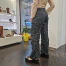 pantalone jeans sfrangiato grigio scuro