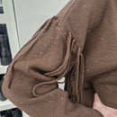 Kikisix CARDIGAN con frange paillettes t.moro