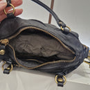 Campomaggi borsa bauletto nero rivetti oro