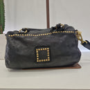 Campomaggi borsa bauletto nero rivetti oro
