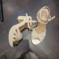 Fiorina sandalo JESS tacco 80 color sabbia dorato