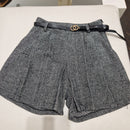 Pantaloncino tessuto spinato grigio