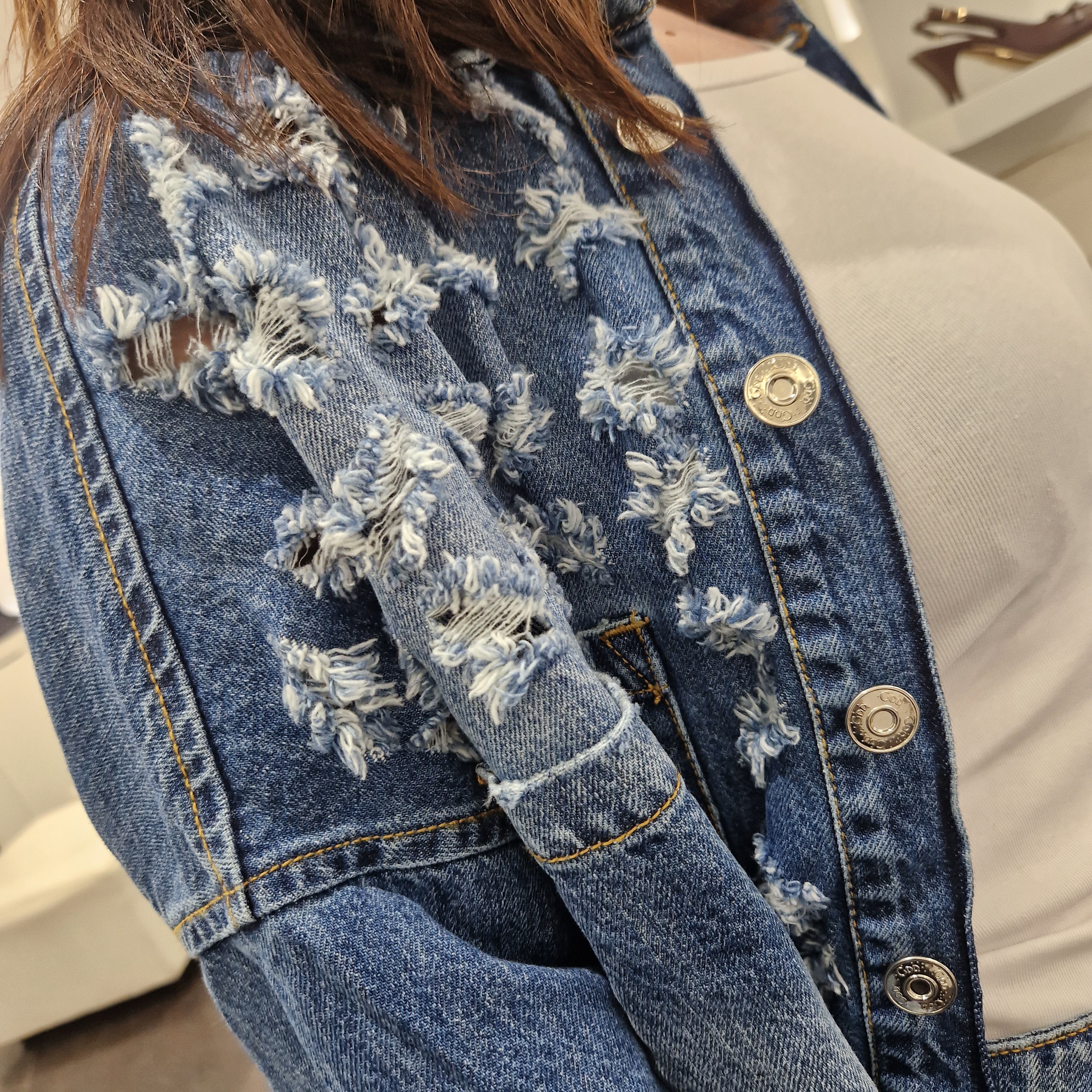 Giacca/camicia in jeans  sfrangiato