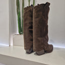 Stivale texano SOLE  rovesciato suede moro