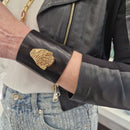 Alberto Luti bracciale alto in pelle con accessorio animalier