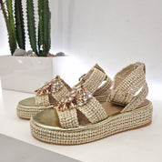 Fiorina sandalo platform 4 cm  color sabbia