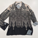 Kikisix camicia DAMASCO stampa panna e nera