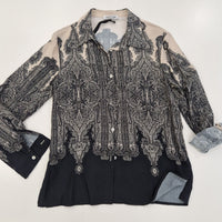 Kikisix camicia DAMASCO stampa panna e nera